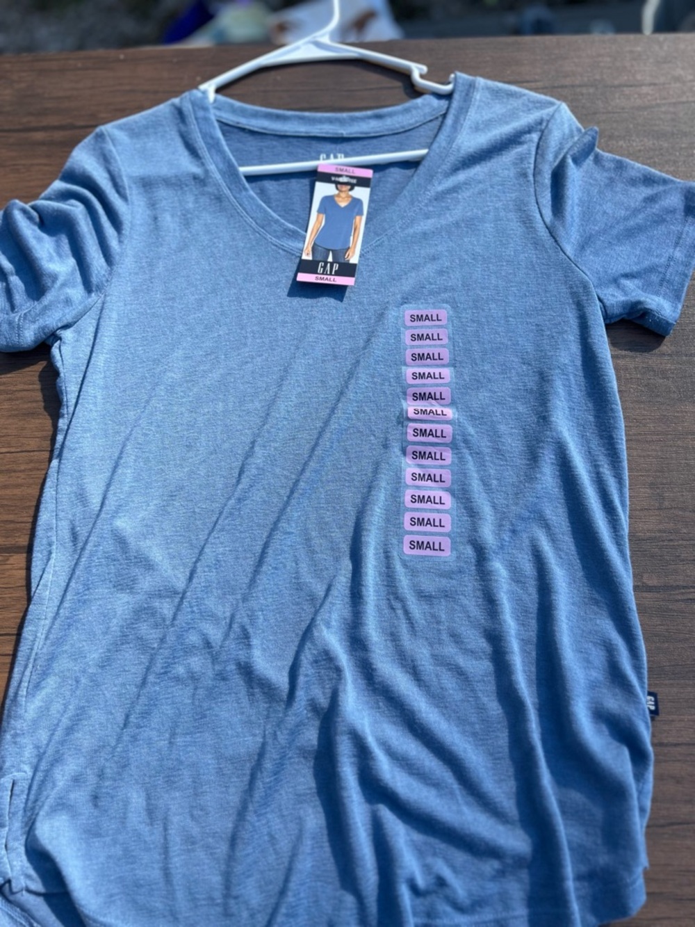 GAP Light Blue V-Neck Short Sleeve Tee